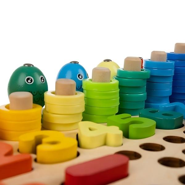 Puzzle Educatif en Bois Chiffres Pêche et Reproduction