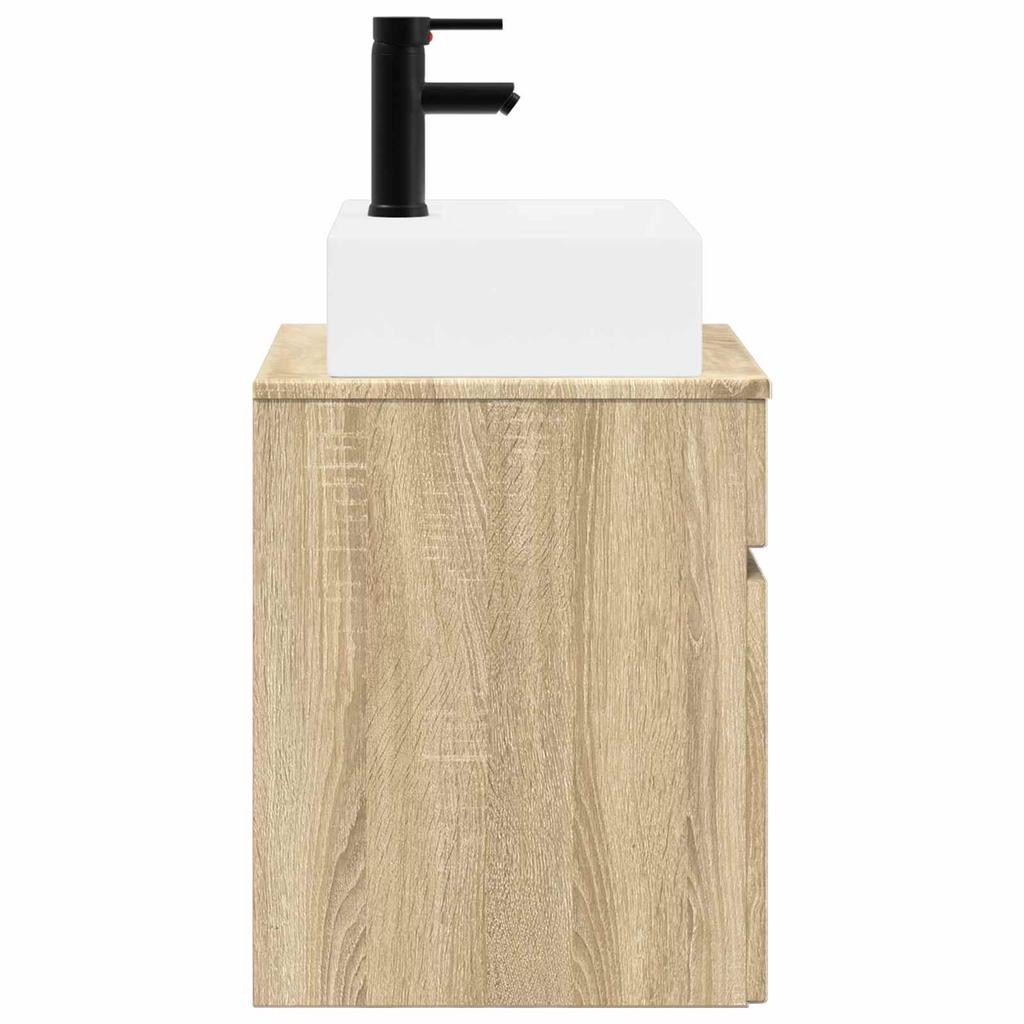 Wall Mounted Washbasin Vanity In Sonoma Oak