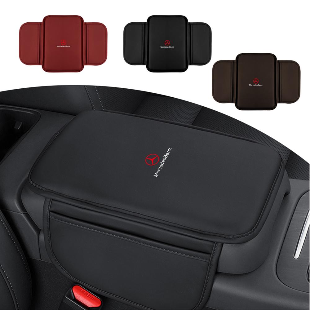PU Leather Car Armrest Mat Accessories Center Console Protector Cover Cushion For Mercedes Benz AMG W124 W202 W203 W204 W210