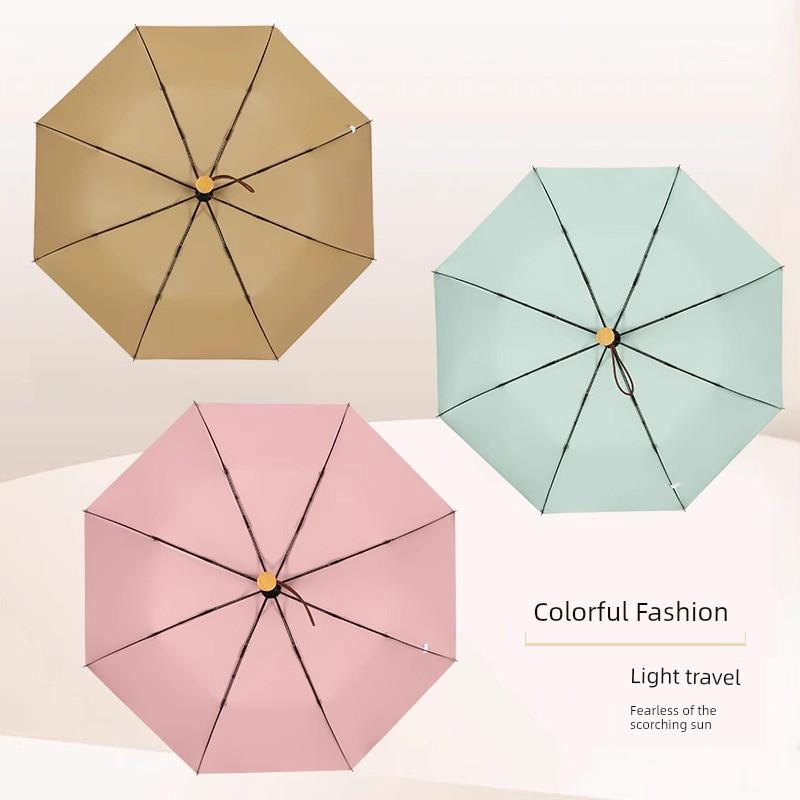 High-Quality Colorful Plastic Folding Umbrella, Compact and Portable, Dual-Purpose for Sun and Rain, Sunshade, Uv Protection, Sun Umbrella for Men