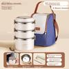 Insulated Lunch Box for Office Workers, Microwave-Safe, Multi-Layer Large Capacity Stainless Steel Bento Box for Students, Three-Tier