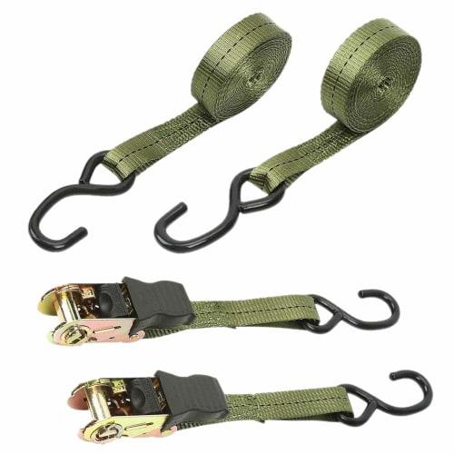 Odowalker 5m*2.5cm Ratchet-Type Cargo Lashing Straps with 800kg Breaking Load, Cargo Straps, Ratchet-Type Tie-Down Belts, Set of 2