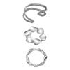 3 Pcs/Set Exaggerated Geometric Bangle Metal Women's Hand Bracelet Delicate Bracelet Set  Women