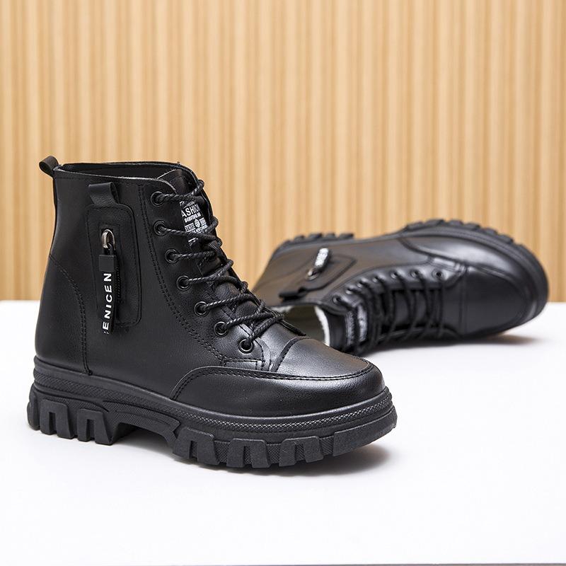 Martin Boots Women's Autumn and Winter Casual Short Boots Outdoor Tide and Light Women's Boots Soft-soled Leather Women's Shoes