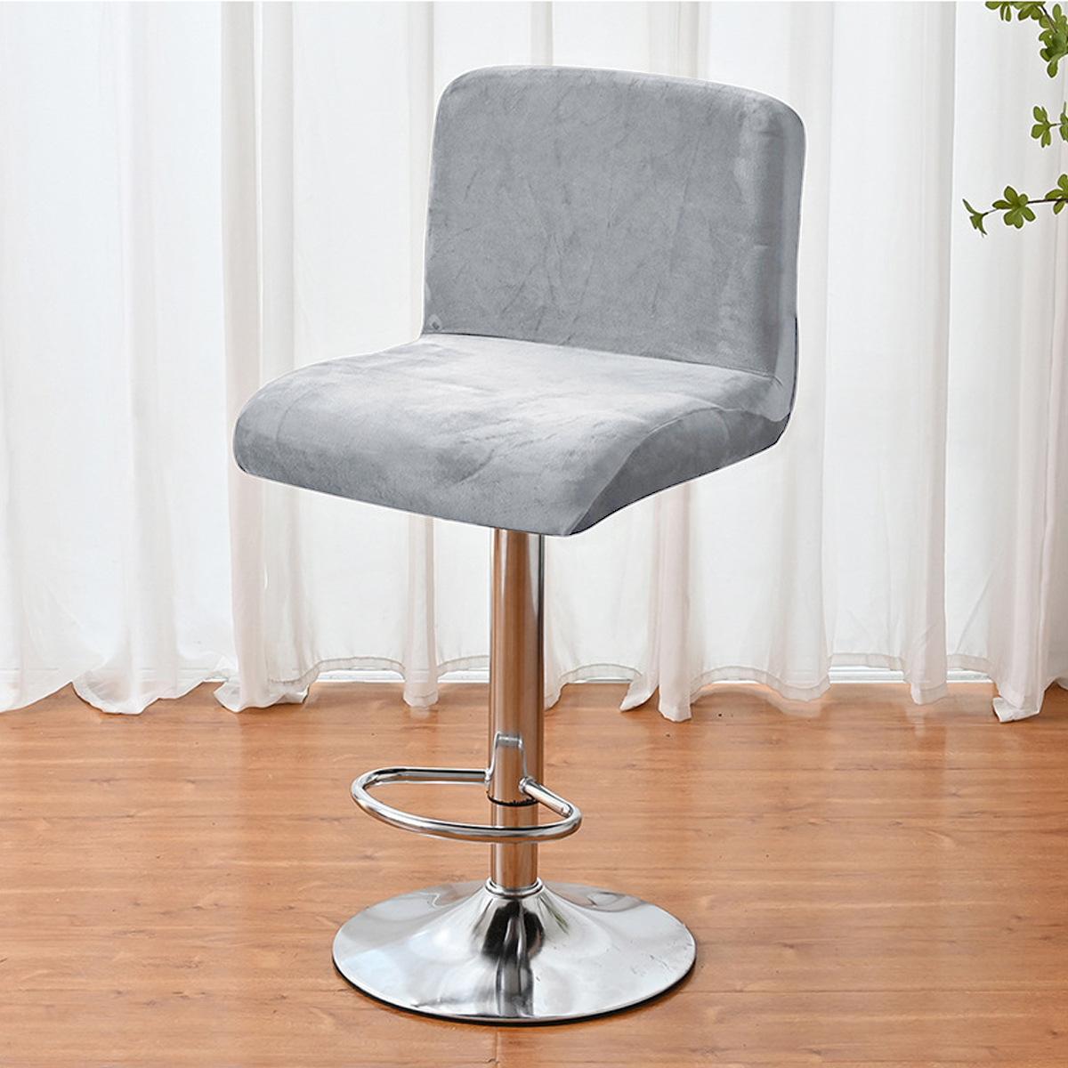 

Solid Color Elastic Silver Fox Velvet Low Back Chair Cover All-Inclusive Universal Bar Lift Chair Cover xs code світло-сірого кольору