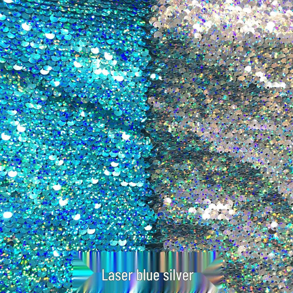 50-Color Double-Sided 5mm Sequin Fabric for Clothing, Luggage, and Wall Decoration
