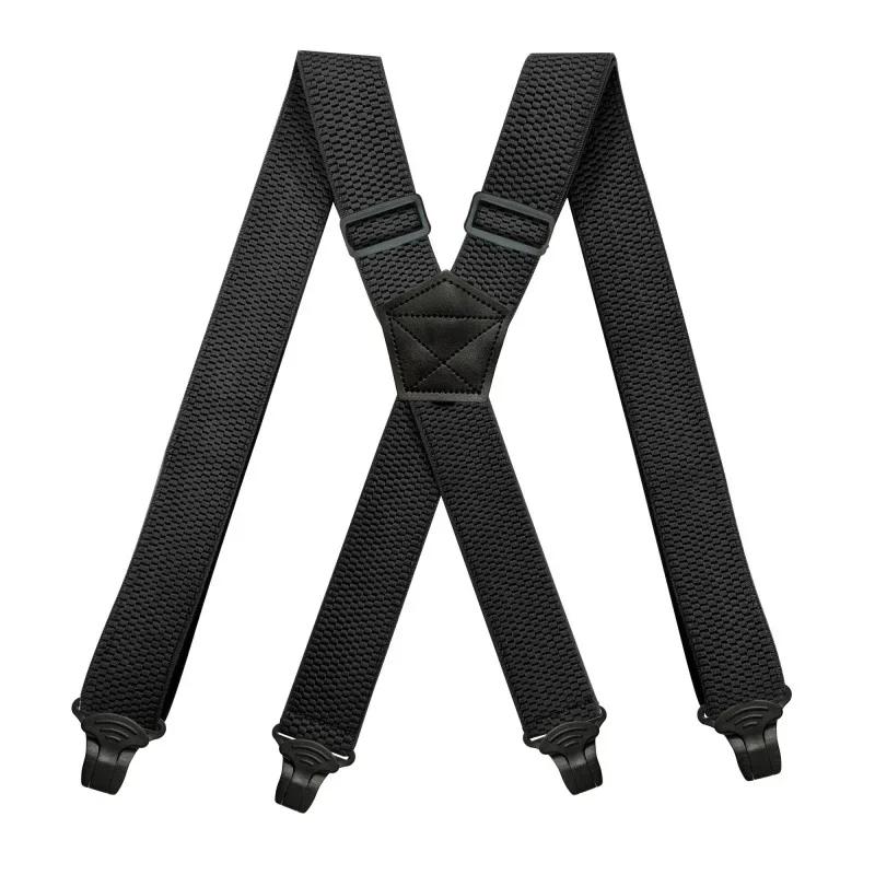 

Deepeel 3.5X120cm Men s Adult 4 Clip Casual Trousers Fashion X-shaped Stripes Plastic Clamp Elastic Suspenders Sewing Accessory чёрный
