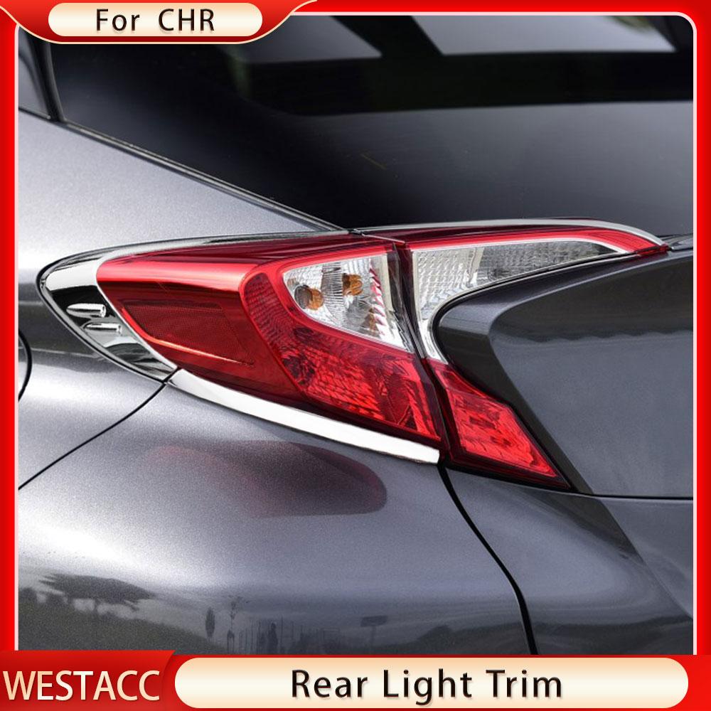 ABS Chrome Car Rear Light Lamp Cover Protective Sticker Trim for Toyota C-HR CHR 2016 2017 2018