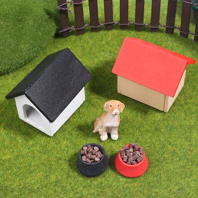 1:12 Bebek Evi Minyatür Kulübe Köpek Kulübesi Köpek Havuzu Köpek Maması Mobilya Modeli Dekor Oyuncak Bebek Evi Aksesuarları