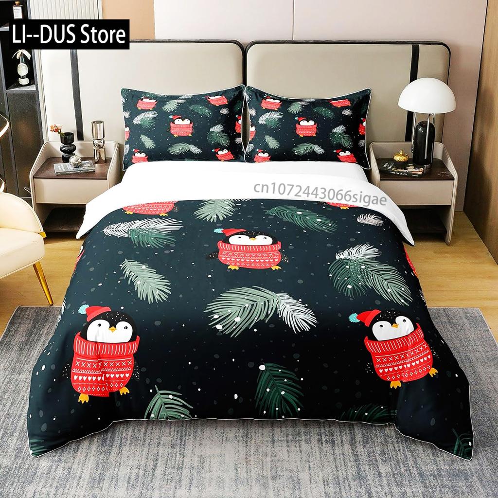 Duvet Cover Set Cute Penguin Panda Bedding Set for Boys Girls Children Kawaii Bear Animal Bedding Set Twin Full Queen King Size
