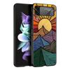 Abstract Mountain Sunrise Line Phone Case For Samsung Galaxy Z Flip3 Flip4 Flip5 Case For Z Flip 3 4 5 6 7 Hard Folding Cover