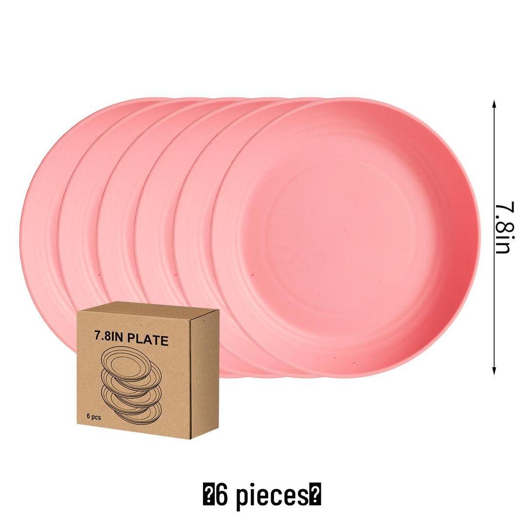 Eco-Friendly Wheat Straw 24-Piece Dinnerware Set: Plates, Bowls, Cups & Cutlery