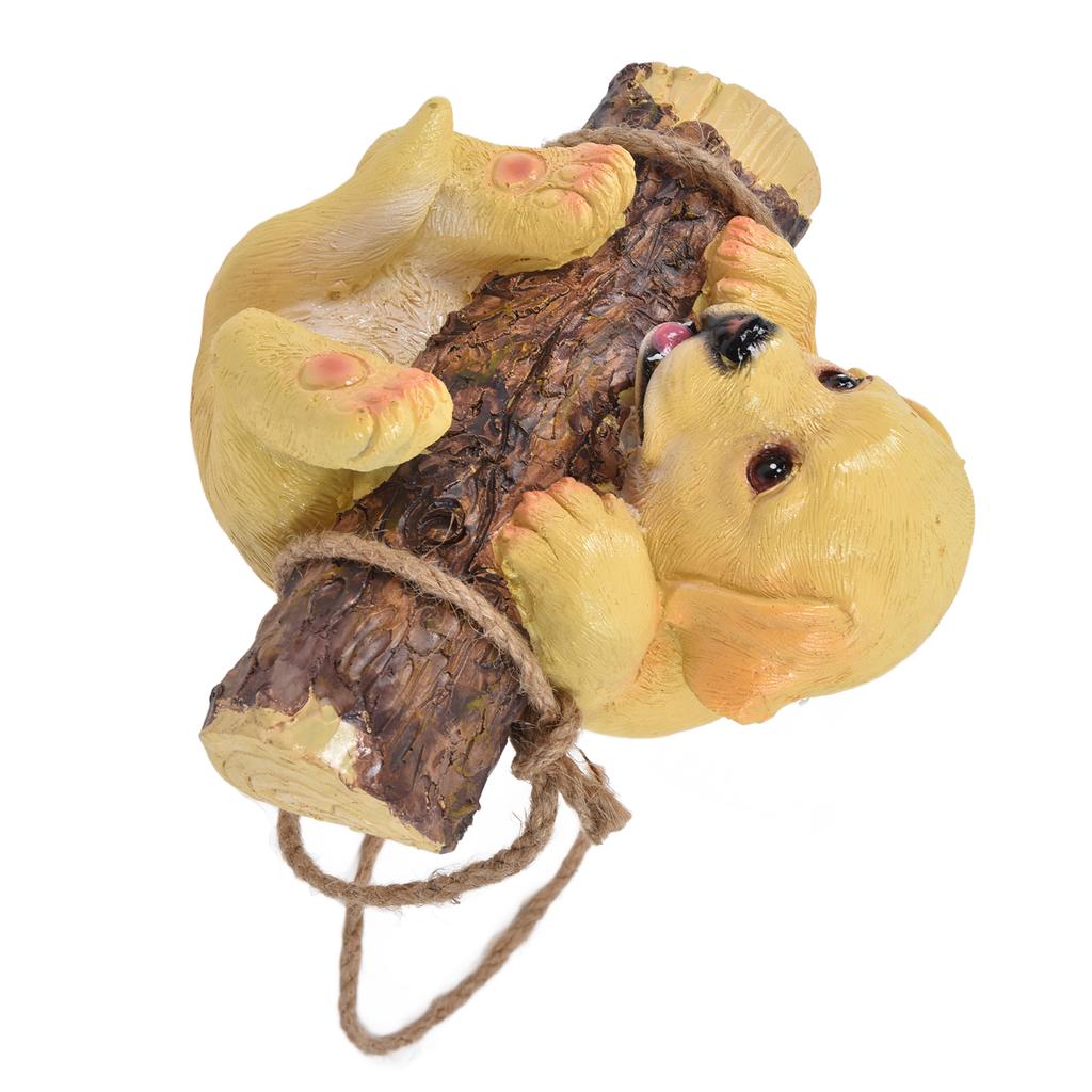 Harz Schwingender Welpenhund Statue Simulation Tiermodell Figur Skulptur Handwerk Outdoor Garten