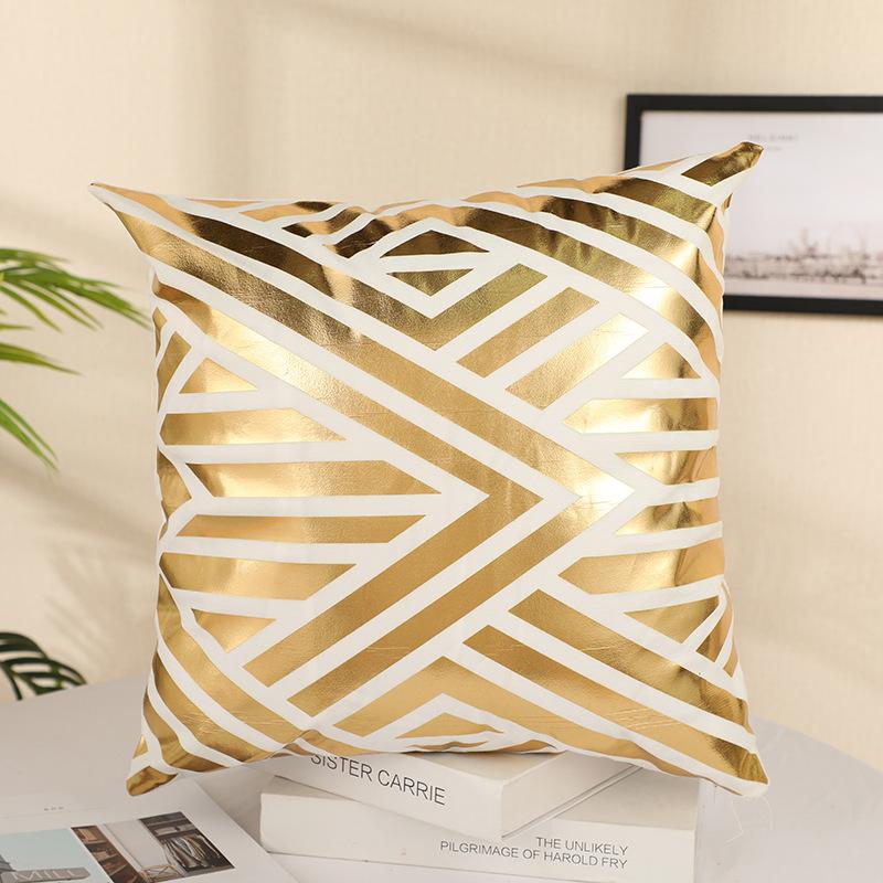 Kissenbezug im nordischen Stil, quadratisch, kurzer Plüsch, bronziert, Sofa, Schlafzimmer, Kissen, Auto, Büro, Lendenkissen, weich