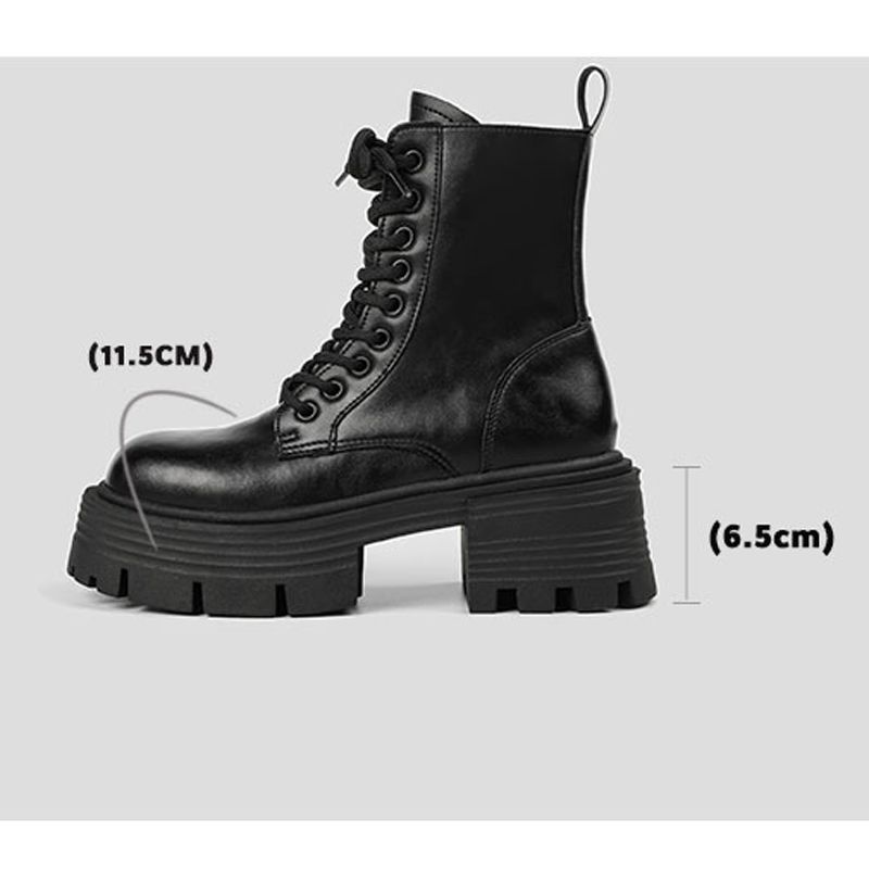 Martin Boots Damen 2025 Herbst und Winter neue kleine dicksohlige erhöhende Stiefel Britischer Stil vielseitige Lokomotivstiefel ins Tide