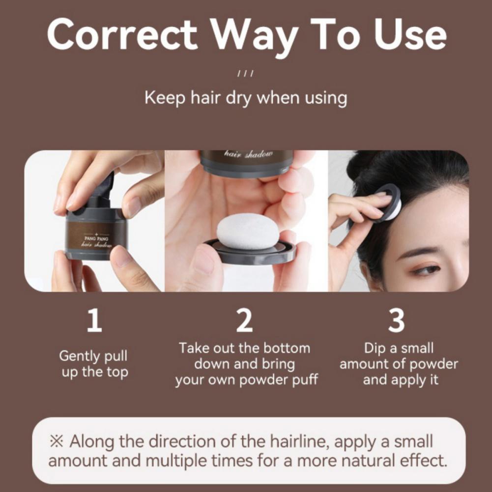 Hairline Fluffy Powder Hairline Shadow Powder Filler Forehead Refill Powder with Mirror and Powder Puff