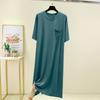 Men's Sleep Dress Modal Robe - Plus Size Loose Fit Short Sleeve Summer Bathrobe, Lightweight Mid-Length Nightwear