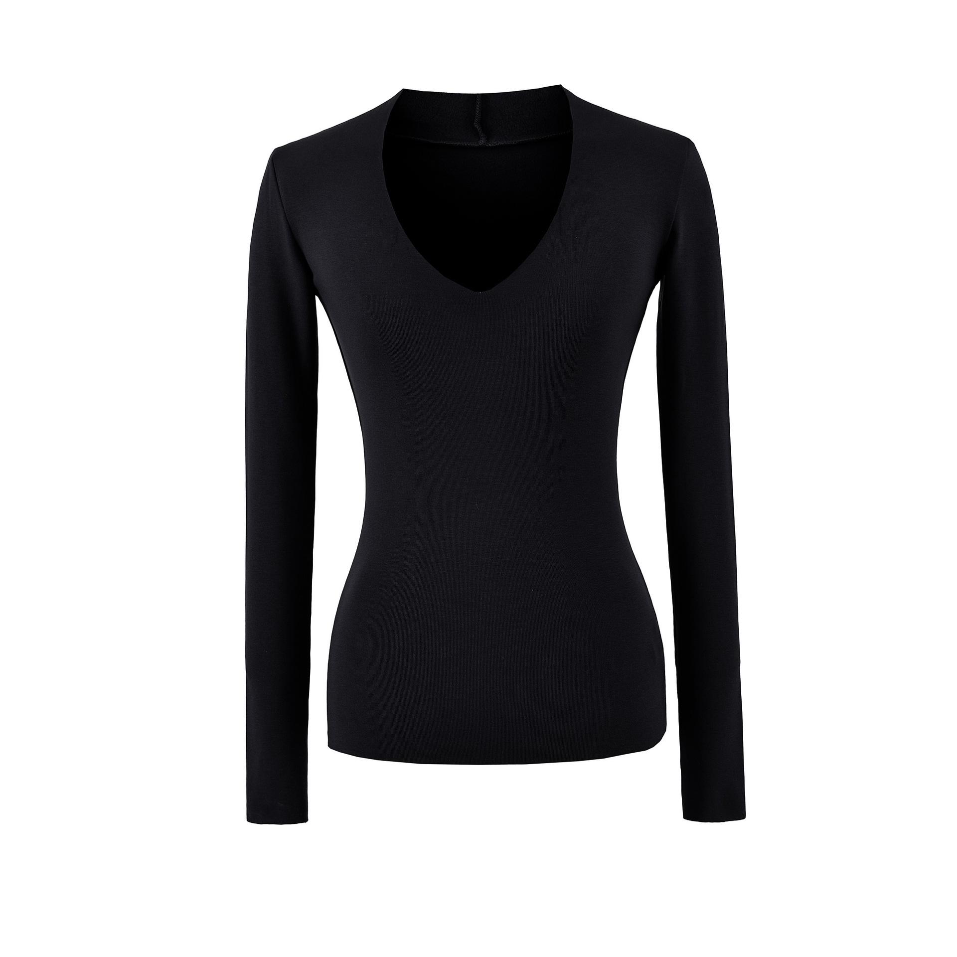 

Women s Retro Long-Sleeve Fitted Base Layer T-Shirt for Autumn/Winter Small чорний