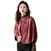 Genuine Leather Jacket Women's Short Spring and Autumn Loose Single Leather Cloak Sheepskin Retro Series Jacket
