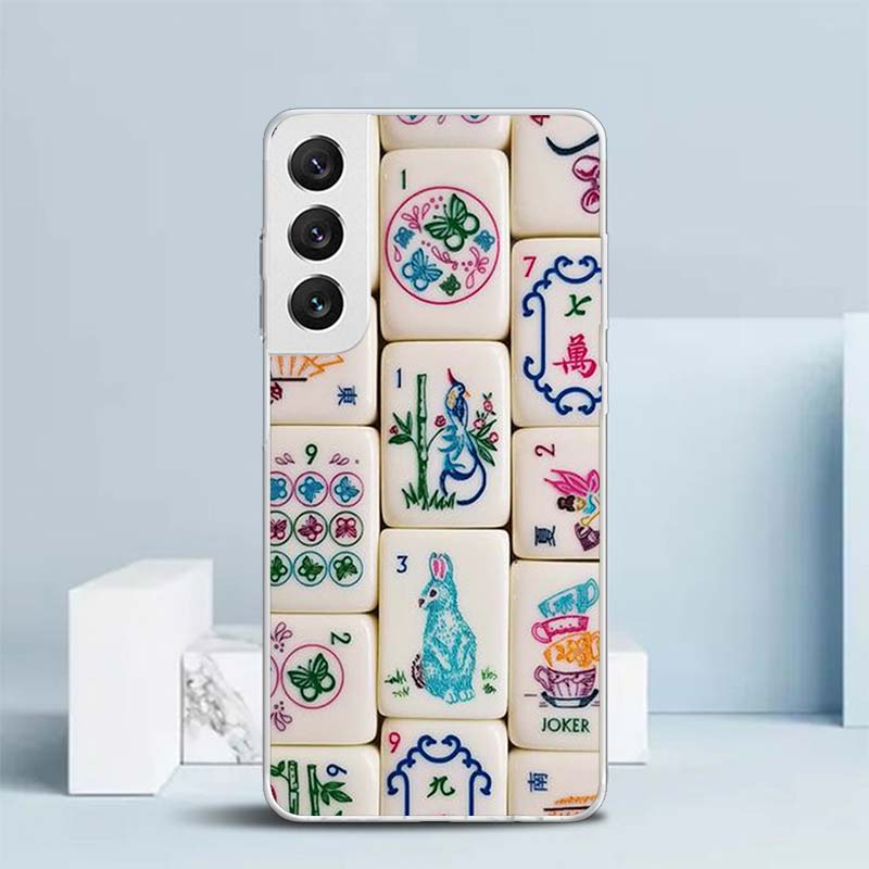 Creative Mahjong Soft Cover for Samsung Galaxy S25 Edge S26 S24 S23 Ultra Phone Case S22 S21 Plus S20 FE Print Pattern Shell Gal