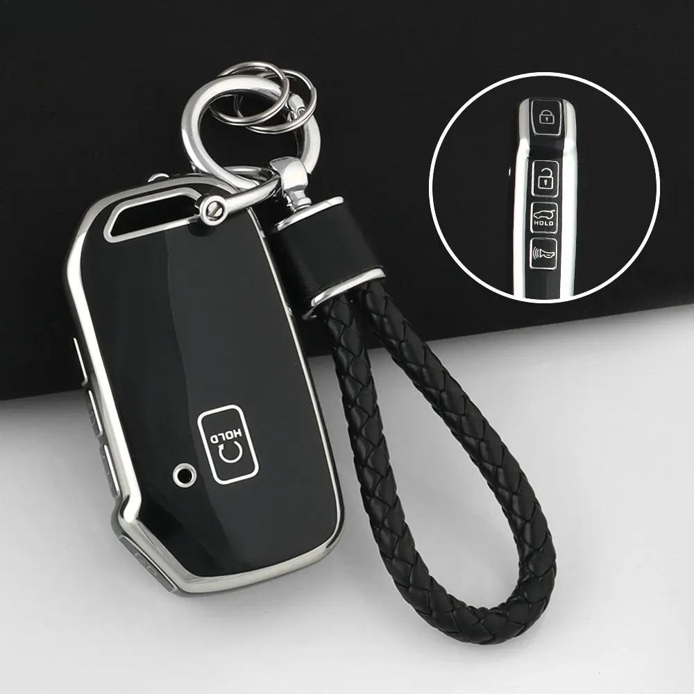 TPU Car Key Case Shell Fob Cover Keychain For Kia Ceed Cerato Forte NIRO Seltos Sorento Soul Sportage Telluride K5 Keyless