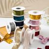 3.8cm Rhinestone Velvet Ribbon: Single-sided Flocked Velvet Webbing for Clothing, Headdress Accessories, and Gift Box Packaging.