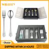 Picnic Flatware Storage Case Lid 5 Compartment Silverware Storage Box Portable Cutlery Storage Holder for Home Kitchen Utensils