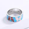 Creative Ring for Women Butterfly Shape Ring Fashion Handmade Enamel Jewelry Wedding Bride Ring Engagement Ring