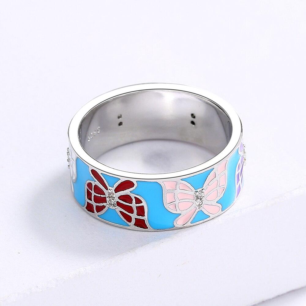 Creative Ring for Women Butterfly Shape Ring Fashion Handmade Enamel Jewelry Wedding Bride Ring Engagement Ring