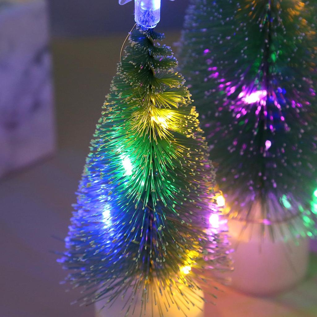 Mini Luminous Pine Needle Christmas Tree Decoration with Snow