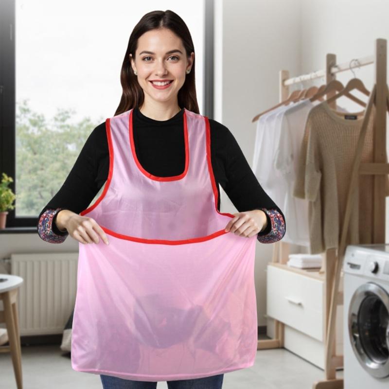 Large Capacity Laundry Apron with Ergonomic Shoulder Straps Oxfords Fabric Pocket for Clothes Drying Organizers