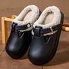 Warm Waterproof Cotton Slippers Piled Thickened Non-slip Home Indoor Couple Autumn and Winter Cotton Slippers