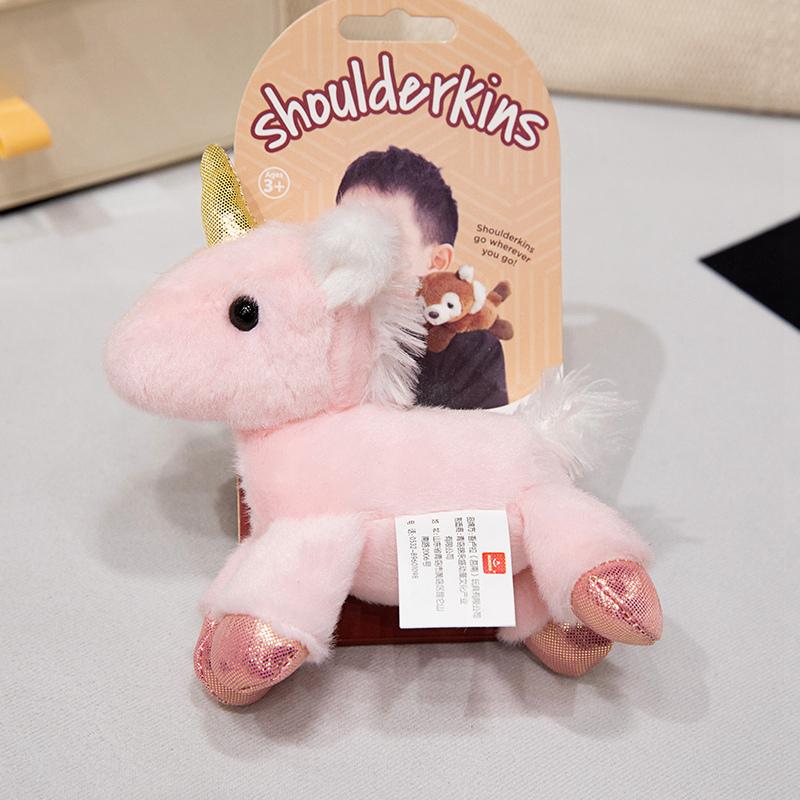 Various Cute Stuffed Animals Shoulderkins Pink Unicorn Turtle Octopus Penguin Funny Shoulder Decor School Party Bag Accessories