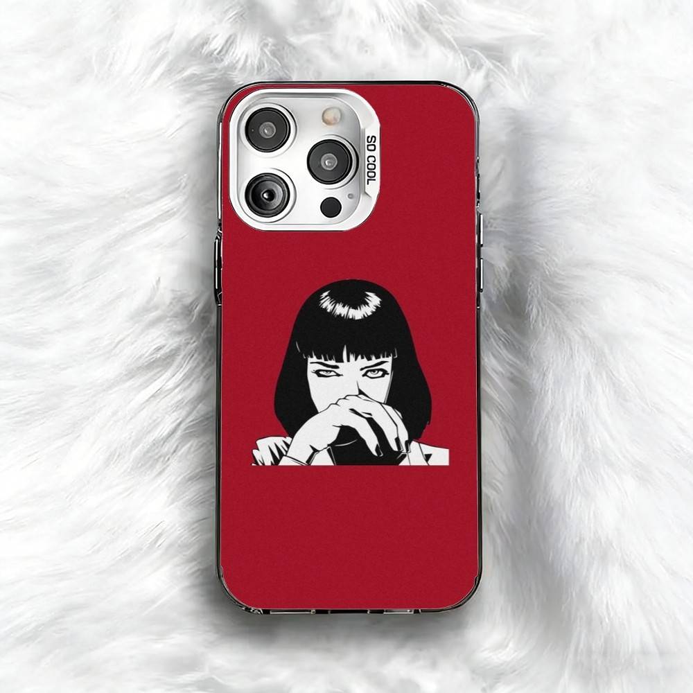 

Classic Movie P-Pulp F-Fiction Phone Case For iPhone 16 17 15 14 12 13 Pro Max Black Color Shockproof Cover iPhone15plus