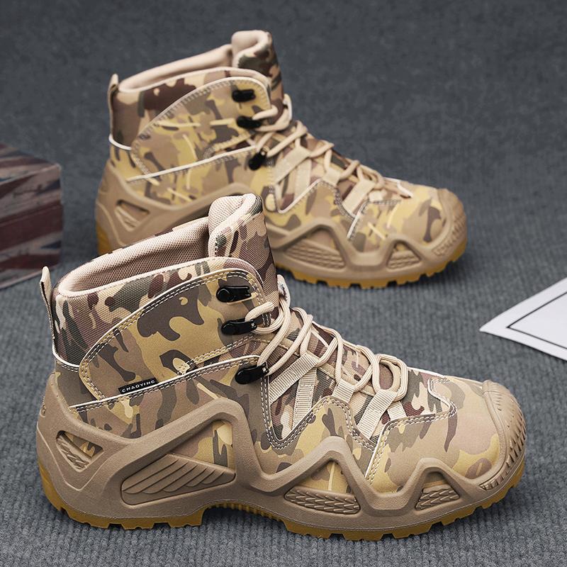 New large size 46 Martin boots men's shoes high top hiking shoes non-slip heightening camouflage outdoor training tactical shoes