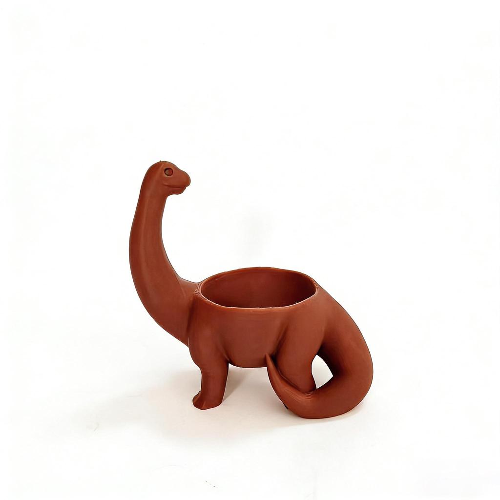 1Pc 3D Printed Dinosaur-Shaped Plastic Succulent Planter with Drainage Holes, Cacti Small Plant Decor Pot