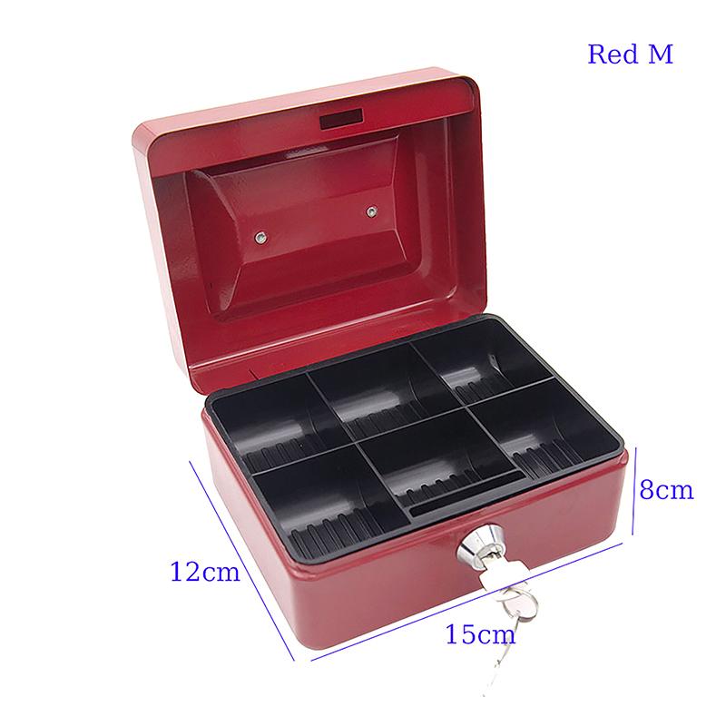 Practical Mini Petty Cash Money Box Stainless Steel Security Lock Lockable Safe Small Fit For House Decoration