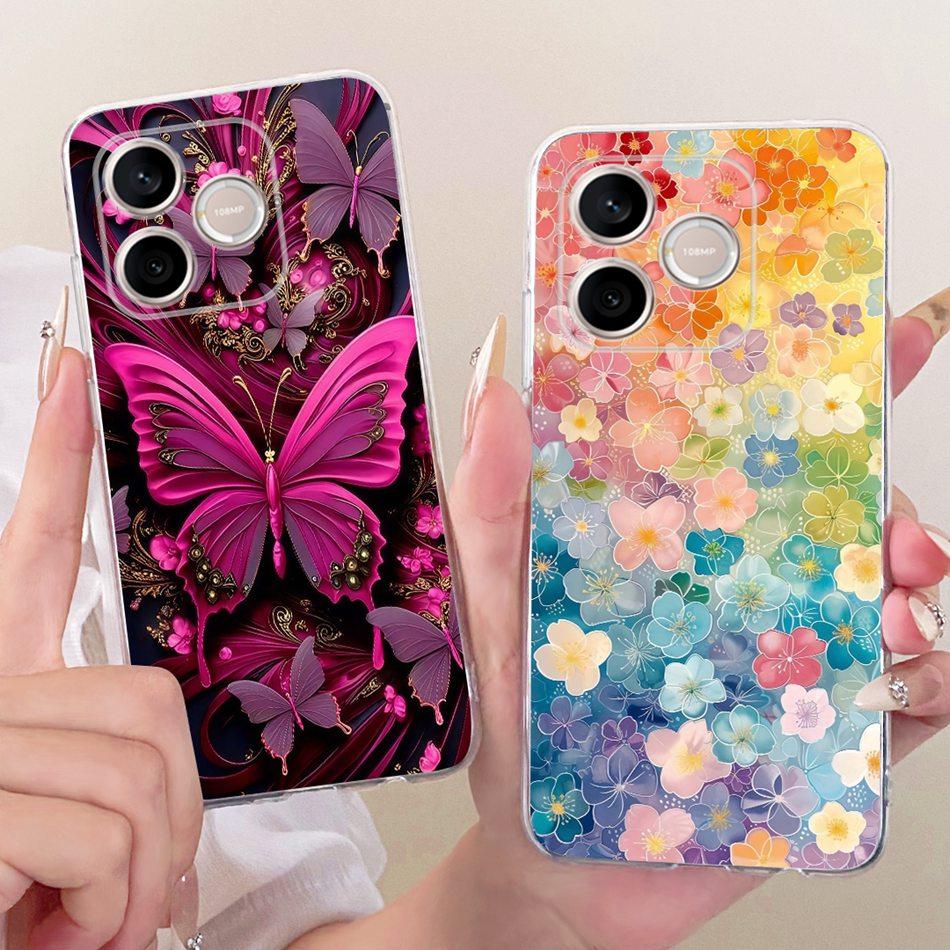 For Honor 600 Lite Honor600 2026 Cute Flower Butterfly Cat Painted Case For Honor 600 600Lite 5G Soft Silicone TPU Phone Cases