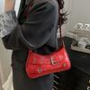 Elegant Y2k Underarm Bag Pu Leather Spicy Girls Handbag Street Belt Buckle Shoulder Bag  Outdoor