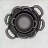 Cast Iron Yuanbao Pot: Non-stick Dual Ear Frying Pan, Stew Pot & Small Steel Cannon for Gas & Induction Cookers.