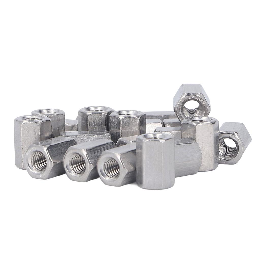 20Pcs Hex Coupling Nut Set Connector 304 Stainless Steel Industrial Fastener M6x1.0 10 L15mm