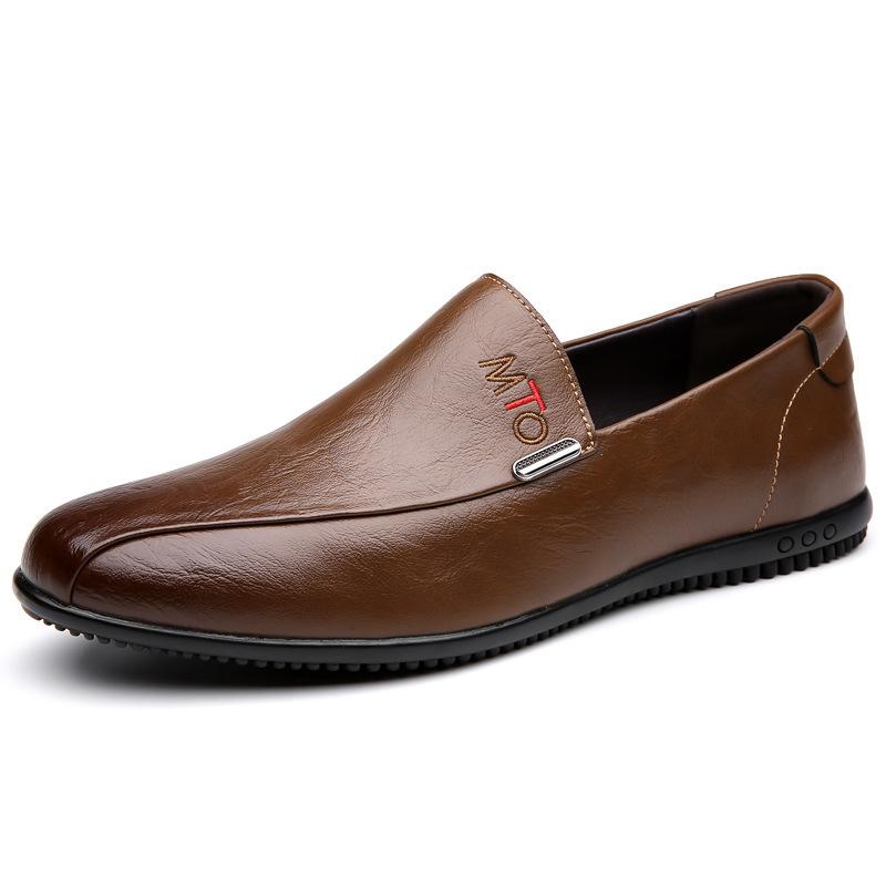 New Men's Casual Leather Shoes Soft Sole Soft Leather Case Foot Shoes Lazy Driving Shoes