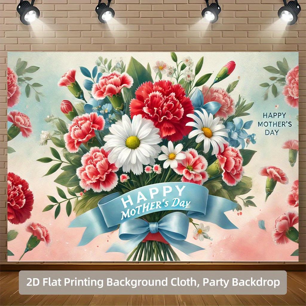 Pink floral balloons romantic mother's day customizable banner background birthday party decoration holiday celebrationbackgroud
