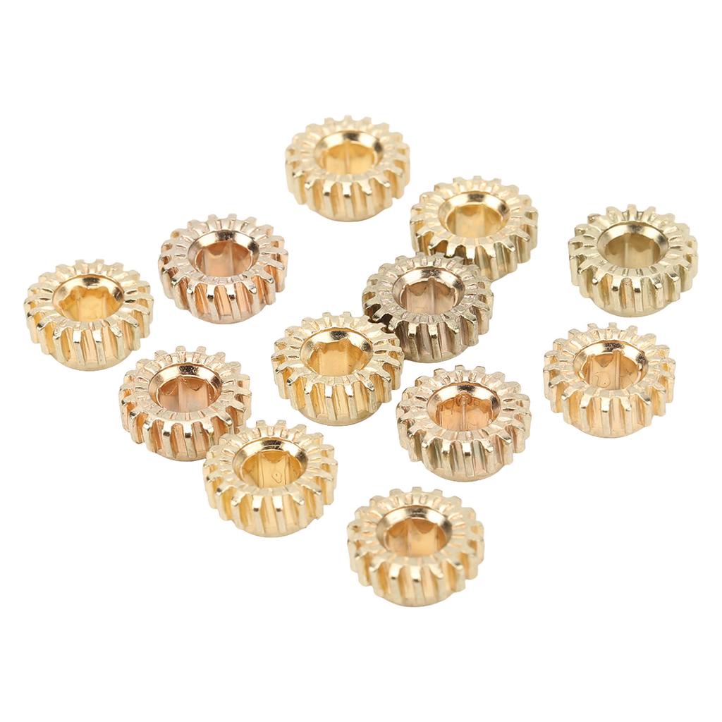 12 Pcs Tuning Peg Gear 12mm Diameter 1:18 Ratio Hex Hole Metal Guitar Machine Heads Mount Gear Gold