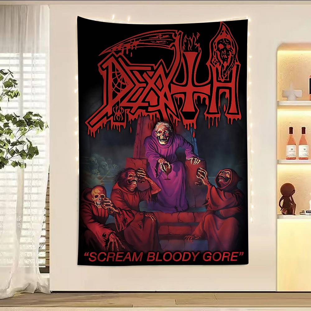 DDeaths Mental Rock Band Printed Large Wall Tapestry Art Science Fiction Room Home Decor Decor Blanket