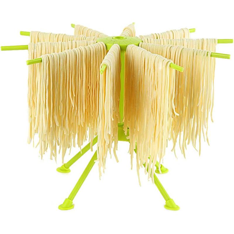 

Pasta Drying Rack CHomemade Fresh Spaghetti Stand Collapsible Dryer Noodle Hanger with 10 Arms Kitchen Foldable Pasta Dryer Rack зелёный