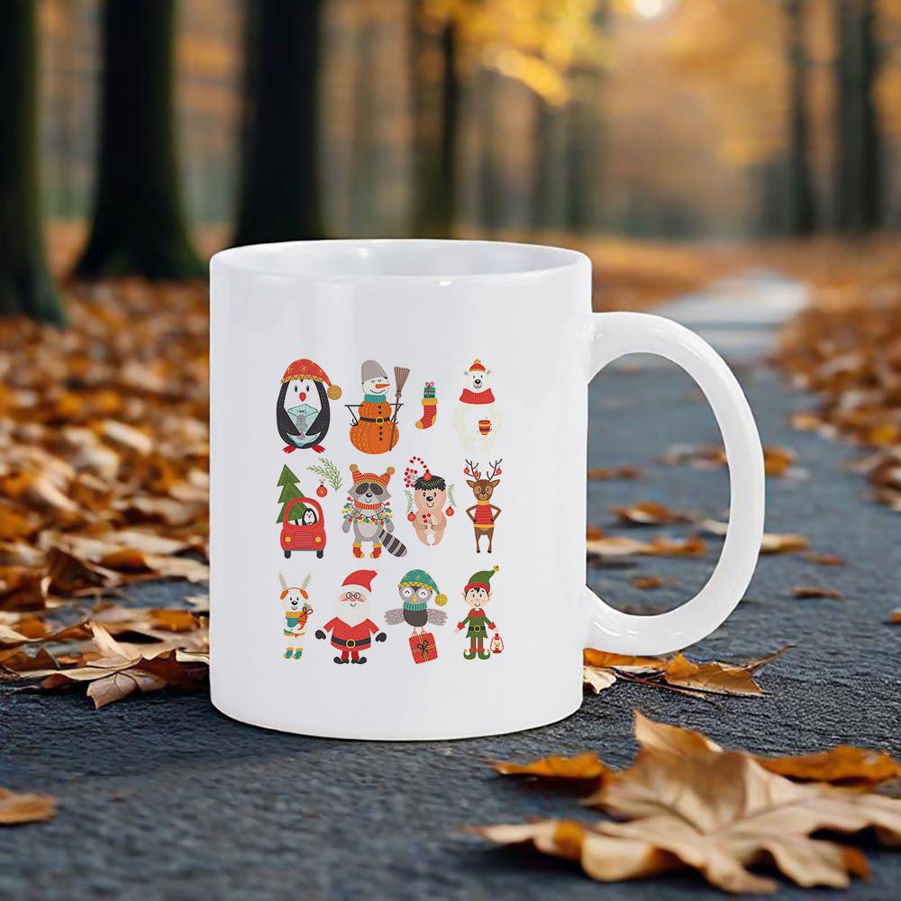 

Xmas Holiday Gift Mug Coffee Mugs Gold Letters Water Mug for Christmas Festive Juice Cup Tea Drinkware for Family Workmate Cups 330ml