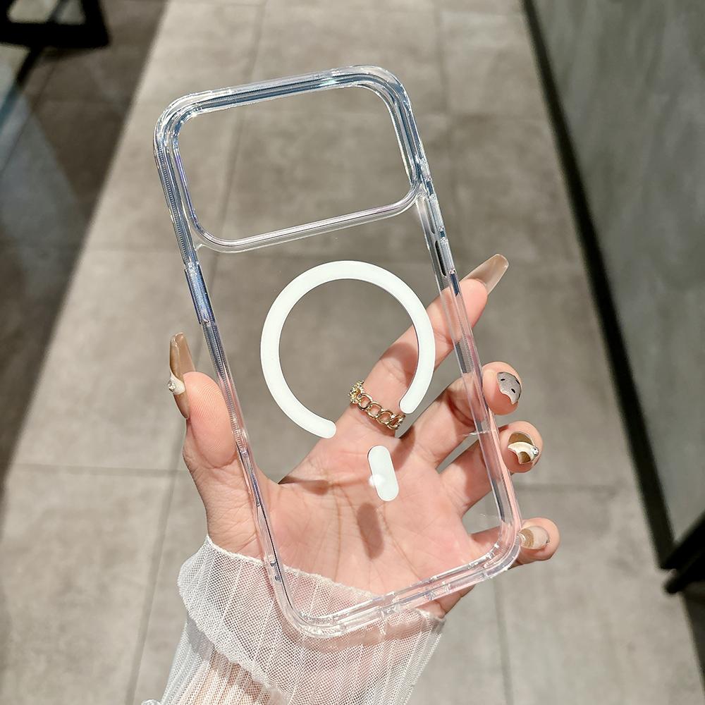 

for Magsafe Transparent Luminous Phone Case for iPhone 12 13 14 15 16 17 Pro Max 17 Air Creativity Magnetic Shockproof Cover iPhone 14 Pro
