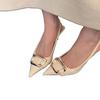 Temperament thin heel pointed head bag head sandals women's summer new with skirt niche metal high heels