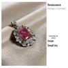 Gesi'en Luxury Ice Flower Pendant with Inlaid Pink Zircon